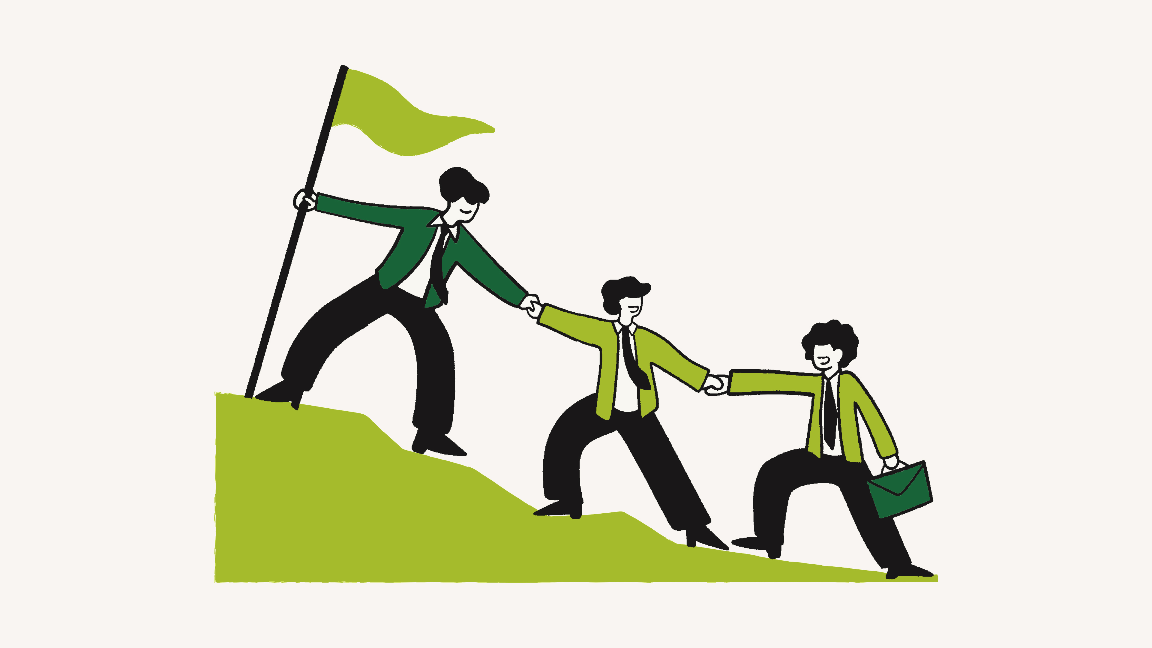Decorative Image of a team that they climbing a mountain together 